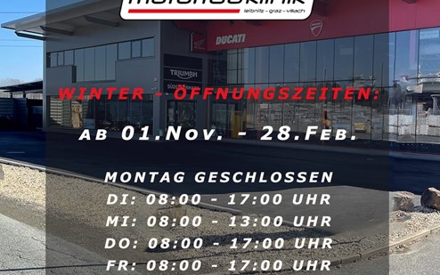 Neue Winter-Öffnungszeiten!