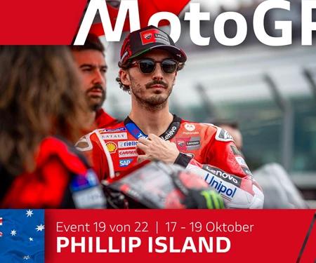 MotoGP Runde 19 in Australien: Bagnaia stürzt spät im Rennen, Pirro auf Platz 18 MotoGP Runde 19 in Australien: Bagnaia stürzt spät im Rennen, Pirro auf Platz 18