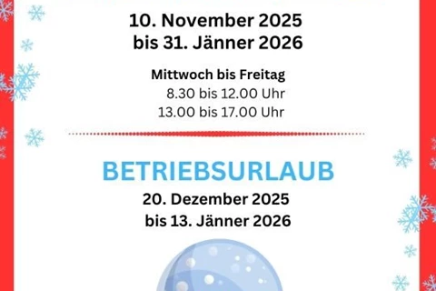 HÜTTER GesmbH-News: Winteröffnungszeiten und Betriebsurlaub  HÜTTER GesmbH-News: Winteröffnungszeiten und Betriebsurlaub