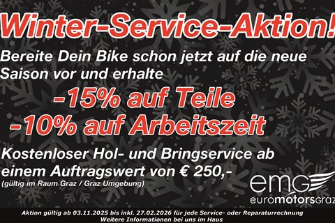 Euro Motors Graz Motorradhandels GmbH-News: Winterserviceaktion