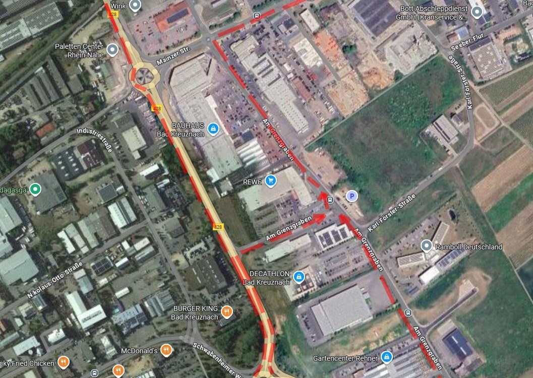 Bauarbeiten auf dem Weg zu sk-bikes