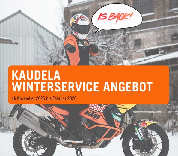 UNSER WINTERSERVICE FÜR DICH! DAS KAUDELA Winterservice 2025/26  Jetzt ist die beste Zeit, dein Motorrad fit für den Frühling zu machen!

    Wenn die Temperaturen sinken, ist ...