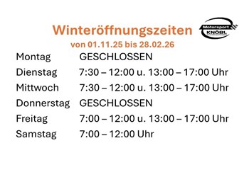 Winteröffnungszeiten