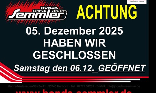 Wir haben am 05.12.2025 GESCHLOSSEN