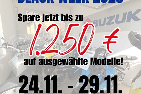 Zweiradtechnik Kolano-News: Suzuki Black Week bei Zweiradtechnik Kolano