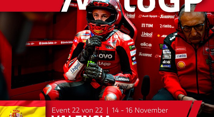 MotoGP Runde 22 in Valencia: Bagnaia scheidet im Grand Prix aus, Bulega wieder auf P15