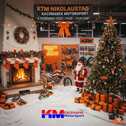 KTM Nikolaustag Bratwurst, Glühwein und neue Modelle - schaut gerne am 06. Dezember bei uns vorbei und freut euch auf Highlights, wie z.B. die neue KTM 990 RC R! 🎅🏼