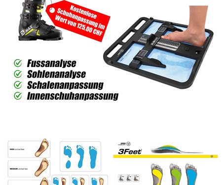 Kostenlose Skischuhanpassung im Wert von CHF 125