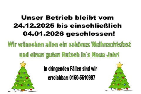 Motorrad & AutoTeam Klaus Fronz-News: Betriebsferien/Weihnachtsurlaub