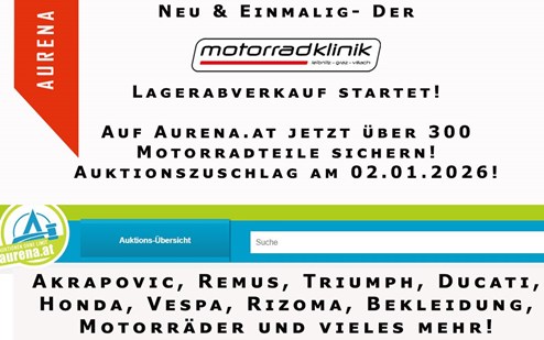 Über 300 Motorradartikel auf Aurena ersteigern!