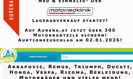 Über 300 Motorradartikel auf Aurena ersteigern!