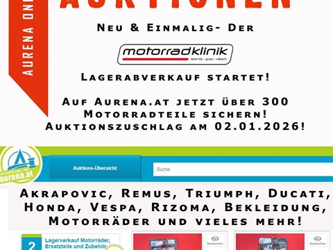 Über 300 Motorradartikel auf Aurena ersteigern!
