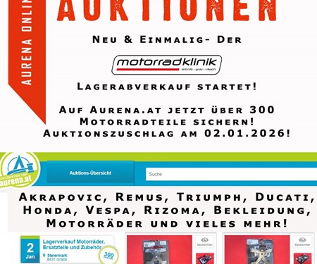 Über 300 Motorradartikel auf Aurena ersteigern!