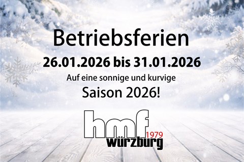 hmf Motorräder GmbH-News: Betriebsruhe vom 26.01. bis 31.01.2026