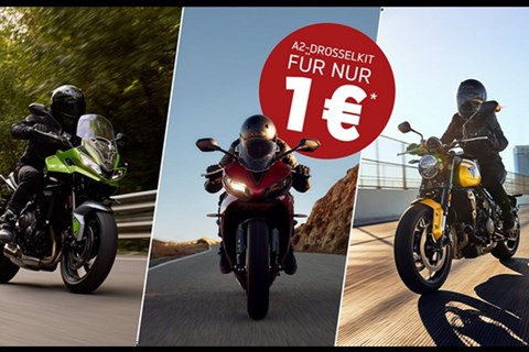 hmf Motorräder GmbH-News: 1 € für Triumph A2/35kW Drosselkits