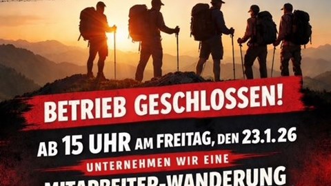 Freitag Nachmittag geschlossen!