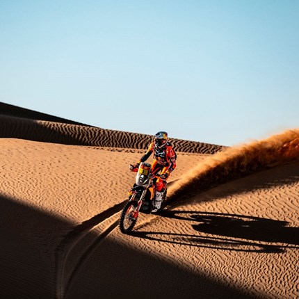 SANDERS RETAKES RALLY LEAD WITH SECOND PLACE ON STAGE NINE Red Bull KTM Factory Racing’s Daniel Sanders has finished as runner-up on stage nine of the 2026 Dakar Rally, reclaiming the l ... Next >>