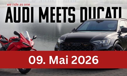 Audi meets Ducati. WE RIDE AS ONE.