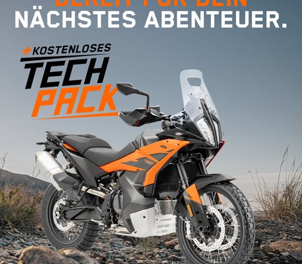 Jetzt profitieren: Kostenloses Tech Pack & gratis Quickshifter 
Gute Nachrichten für KTM-Fans!

Ab sofort gibt es attraktive kostenlose Extras für ausgewählte KTM-Modelle.
KTM 790 Duke  & KTM 790 Adventure  ...