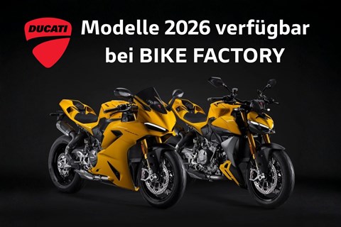 Bike Factory Motorradhandels GmbH-News: Ducati Modelle 2026 verfügbar!