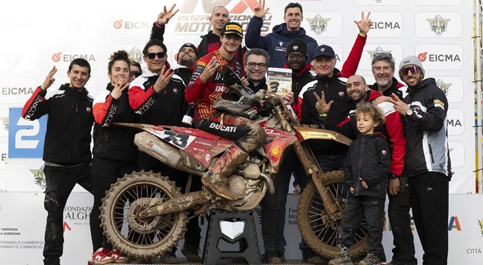 Ferruccio Zanchi auf seiner Desmo250 MX Dritter in Alghero beim ersten Rennwochenende 2026