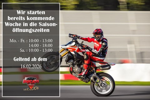 Ducati Melle-News: Änderung Öffnungszeiten