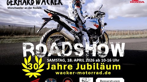 30 Jahre Motorradsport Wacker: Jubiläum an der Honda-Roadshow am 18.04.2026!