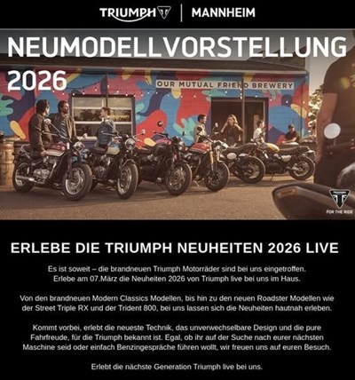 Triumph Neuheiten 2026