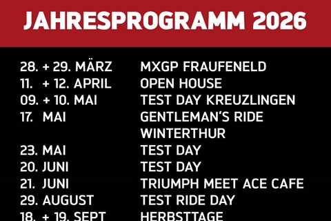 Mäge Motos GmbH-News: Jahresprogramm 2026
