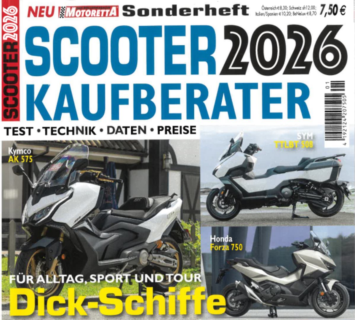Drei Kymco Modelle im Motoretta Scooter-Kaufberater 2026 vertreten