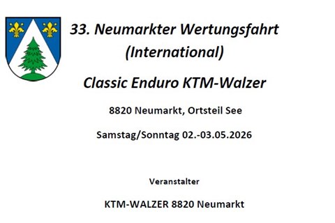 Bernhard Walzer GmbH-News: 33 Neumarkter Wertungsfahrt