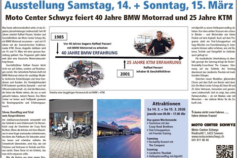 Moto Center Schwyz AG-News: BOTE Artikel Jubiläum