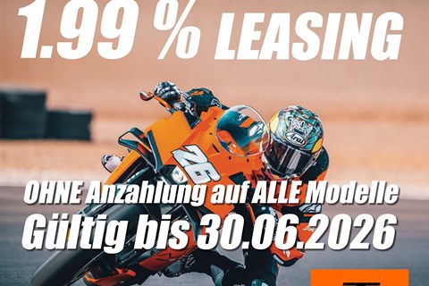 Motoshop Zachmann GmbH-News: 1.99% Leasing Angebot OHNE Anzahlung, auf ALLE KTM Modelle (gültig bis 30.06.2026)