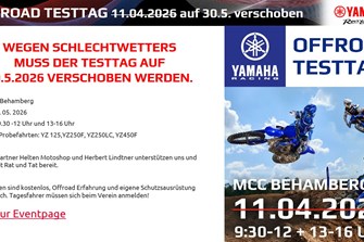 OFFROAD TESTTAG BEHAMBERG verschoben auf 30.Mai