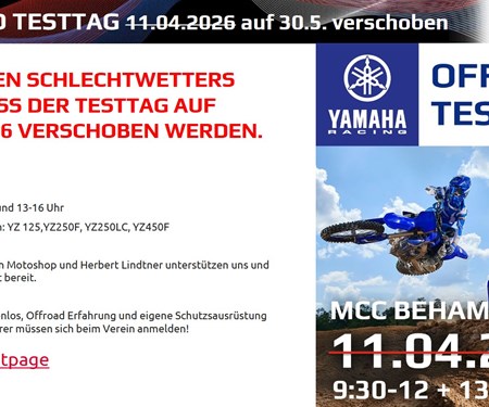 OFFROAD TESTTAG BEHAMBERG verschoben auf 30.Mai
