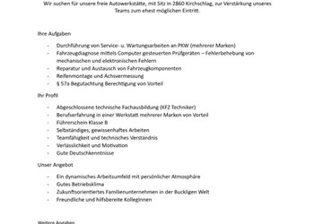 Stellenausschreibung