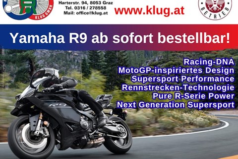 Motorrad Klug GmbH-News: Die Yamaha R9 ist ab sofort bestellbar!