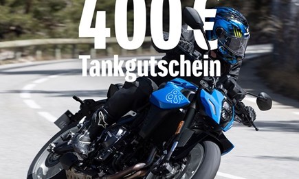 Ab Sofort 400,-€ Tankgutschein für alle Suzuki Motorräder mit 800ccm 