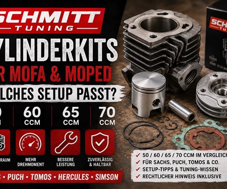 Sachs 504/505 neu aufbauen: Schmitt 50ccm Zylinderkit für Hercules Prima