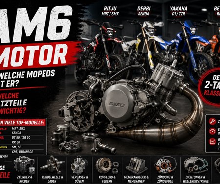 AM6 Motor: Für welche Mopeds passt er und welche Ersatzteile sind wichtig?