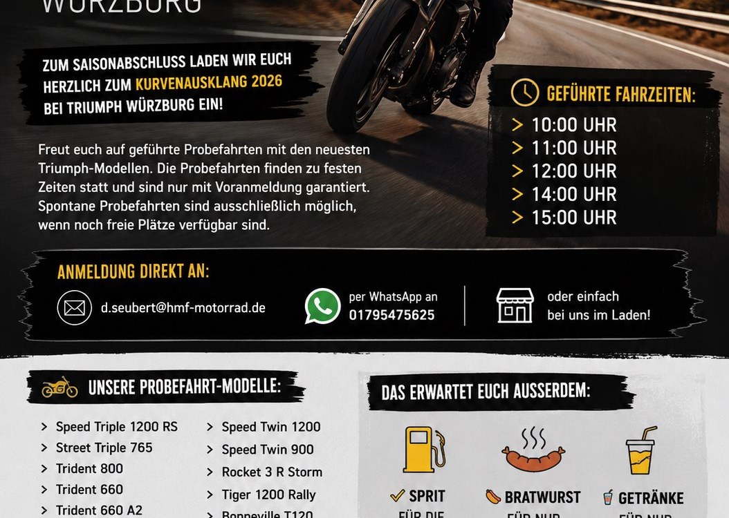 Kurvenausklang 2026 bei Triumph Würzburg