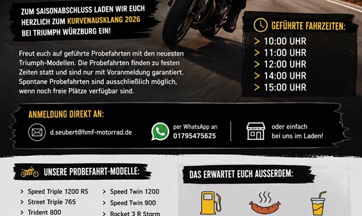 Kurvenausklang 2026 bei Triumph Würzburg