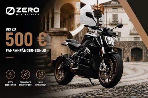 hmf Motorräder GmbH-News: Neu-Führerschein in der Tasche? Sichere dir bis zu 500 € Fahranfänger-Bonus für deine neue ZERO!