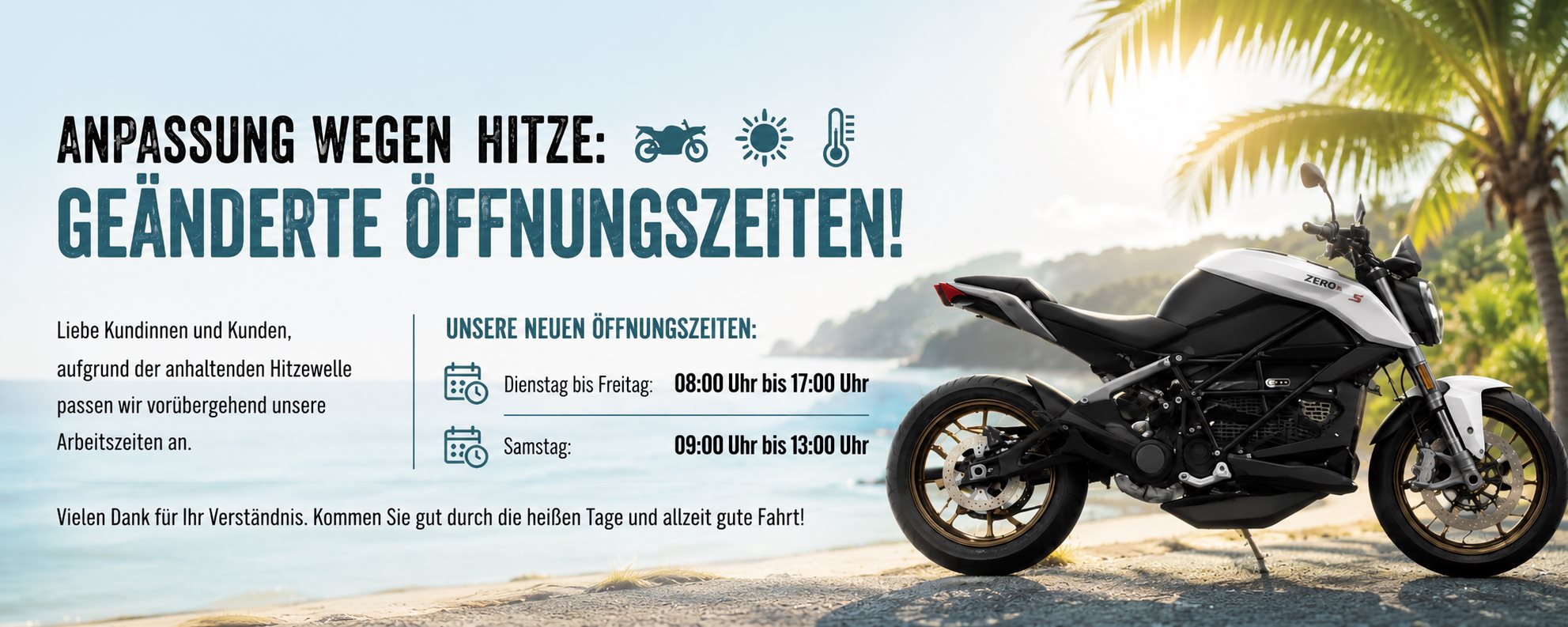 Geänderte Öffnungszeiten