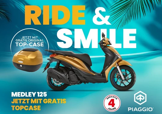 NEWS Gratis Topcase für Piaggio Medley 125 oder Piaggio Medley 125 S