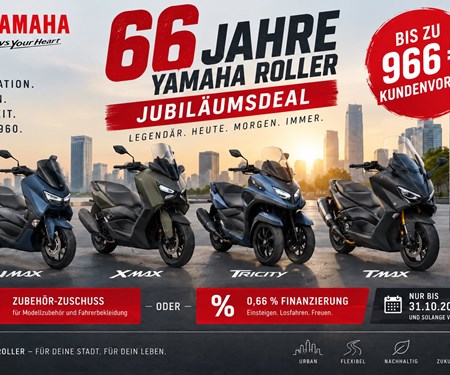 66 Jahre Yamaha Roller – jetzt Jubiläumsdeal sichern!