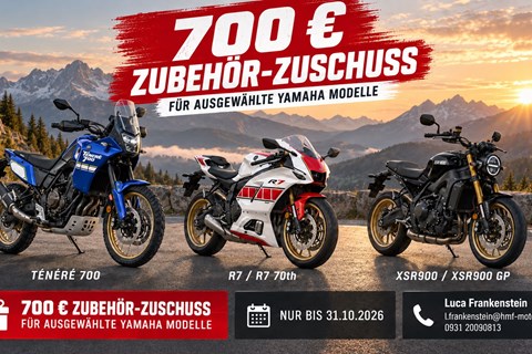 hmf Motorräder GmbH-News: Herbst Deals - 700 € Yamaha Zubehör-Zuschuss