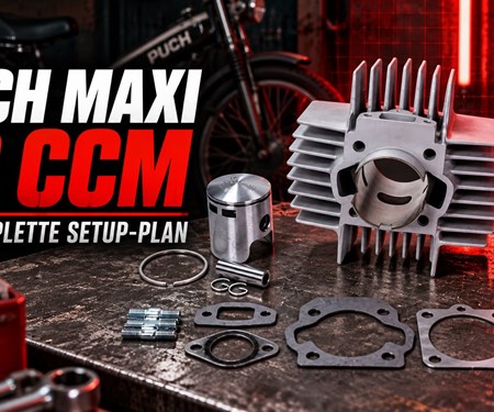 Puch Maxi 70 ccm: kompletter Setup-Plan von Zylinder bis Auspuff