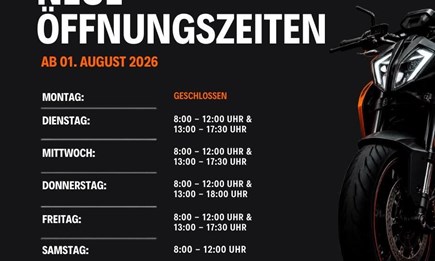 Neue Öffnungszeiten ab 01. August 2026