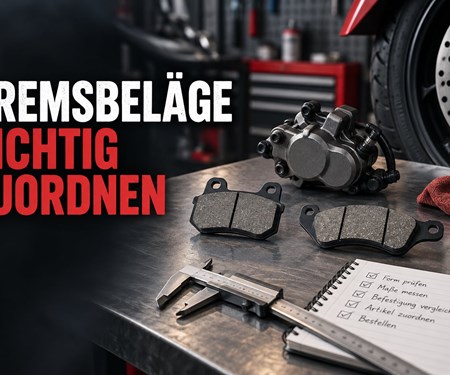 Bremsbeläge am Roller zuordnen: Form, Achse und Freigabe vor dem Kauf prüfen